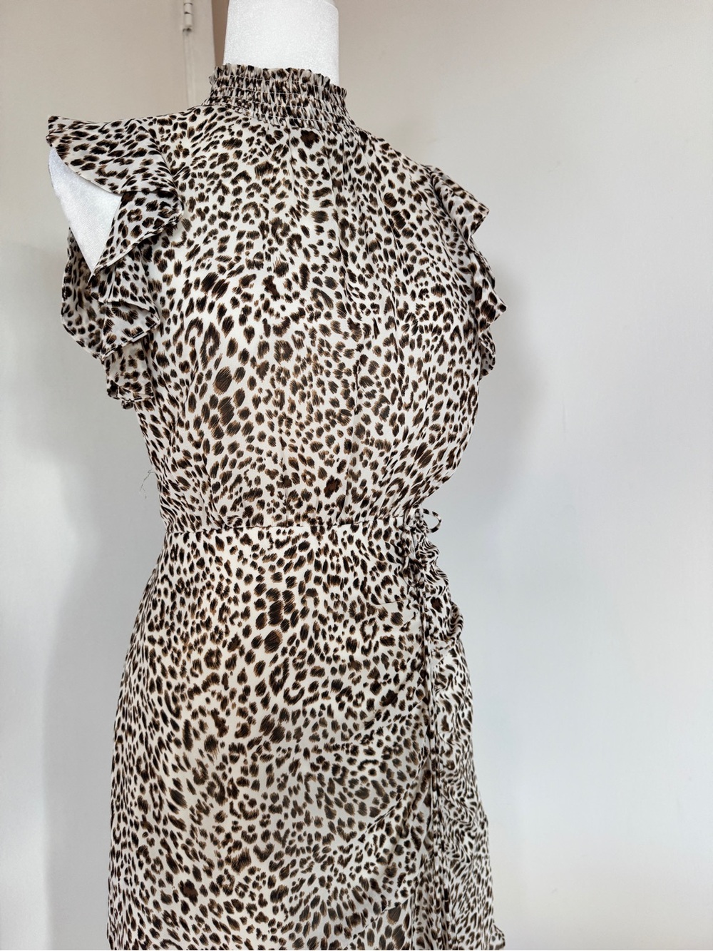 Sam Edelman Leopard-Print Ruffle Midi Dress - Brown/White